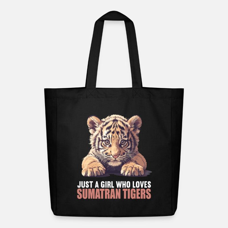 Sumatra-Tiger - Midweight recycelter Stoffbeutel von Stanley/Stella - Schwarz