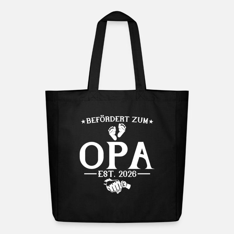 Befördert zum Opa est. 2026 - Midweight recycelter Stoffbeutel von Stanley/Stella - Schwarz