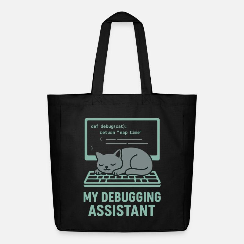 Mein Debugging Assistent Katze - Midweight recycelter Stoffbeutel von Stanley/Stella - Schwarz