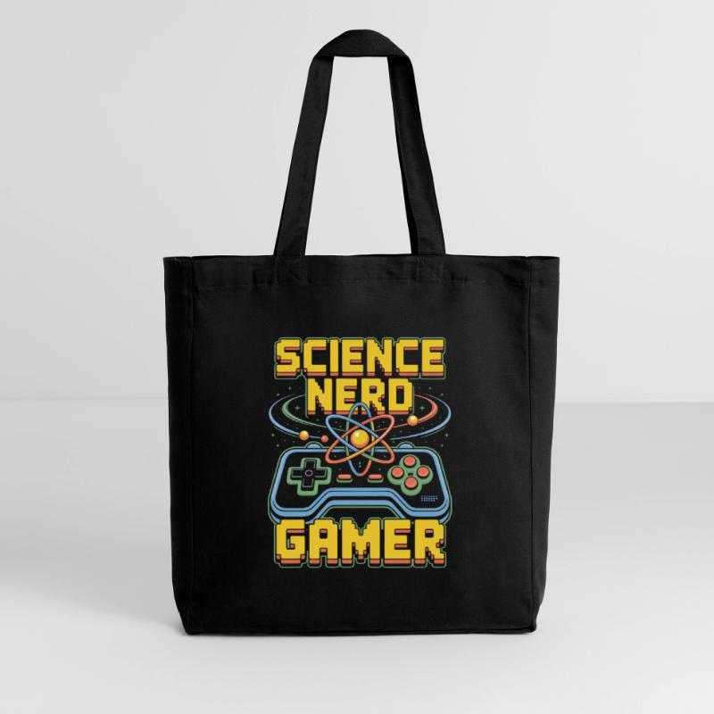 Science Nerd Gamer Atom Controller Wissenschaft Midweight Recycled Tote Bag by Stanley/Stella
