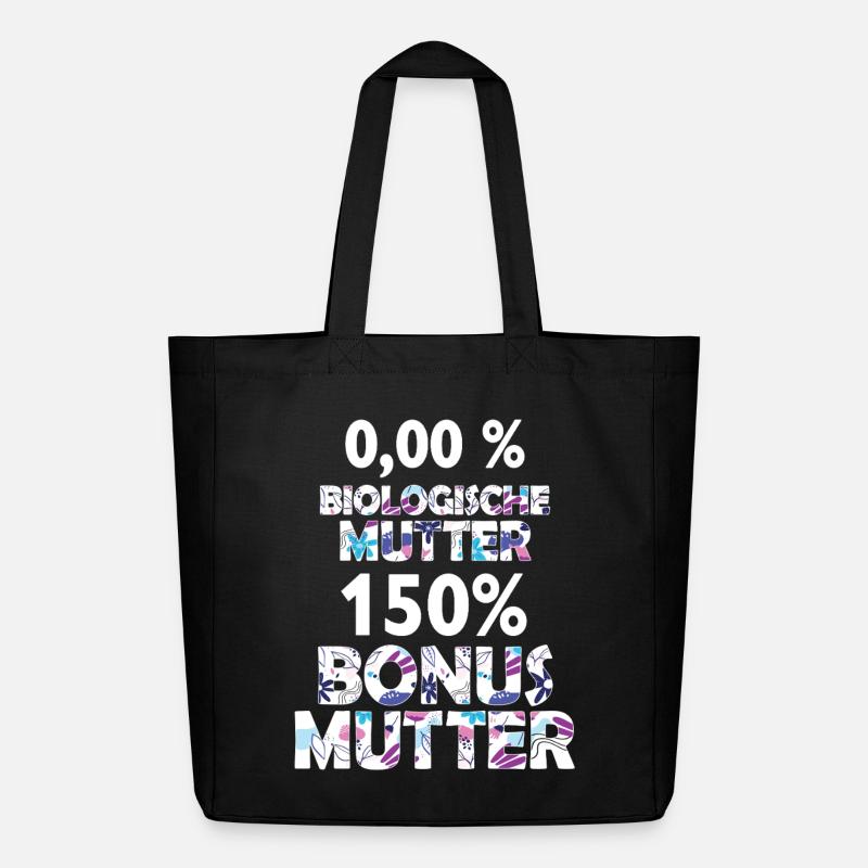 Bonus Mutter Mama Stiefmutter Muttertag Geschenk - Midweight recycelter Stoffbeutel von Stanley/Stella - Schwarz