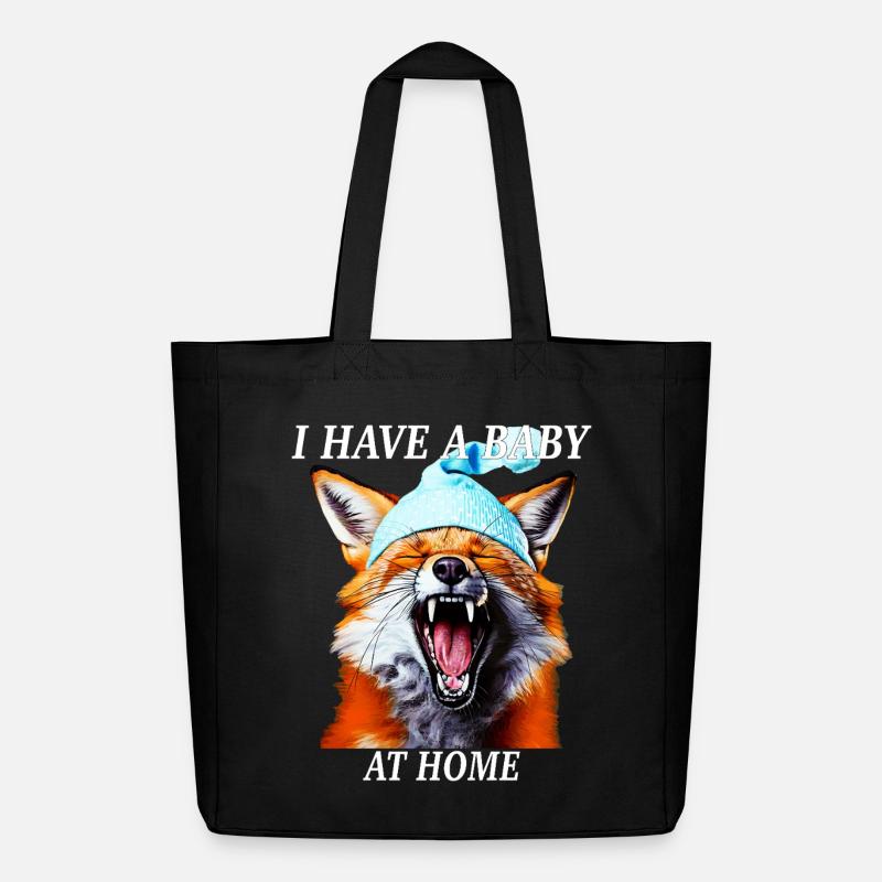 FUCHS J’AI UN BÉBÉ À LA MAISON - Tote bag Stanley/Stella Midweight recyclé - noir