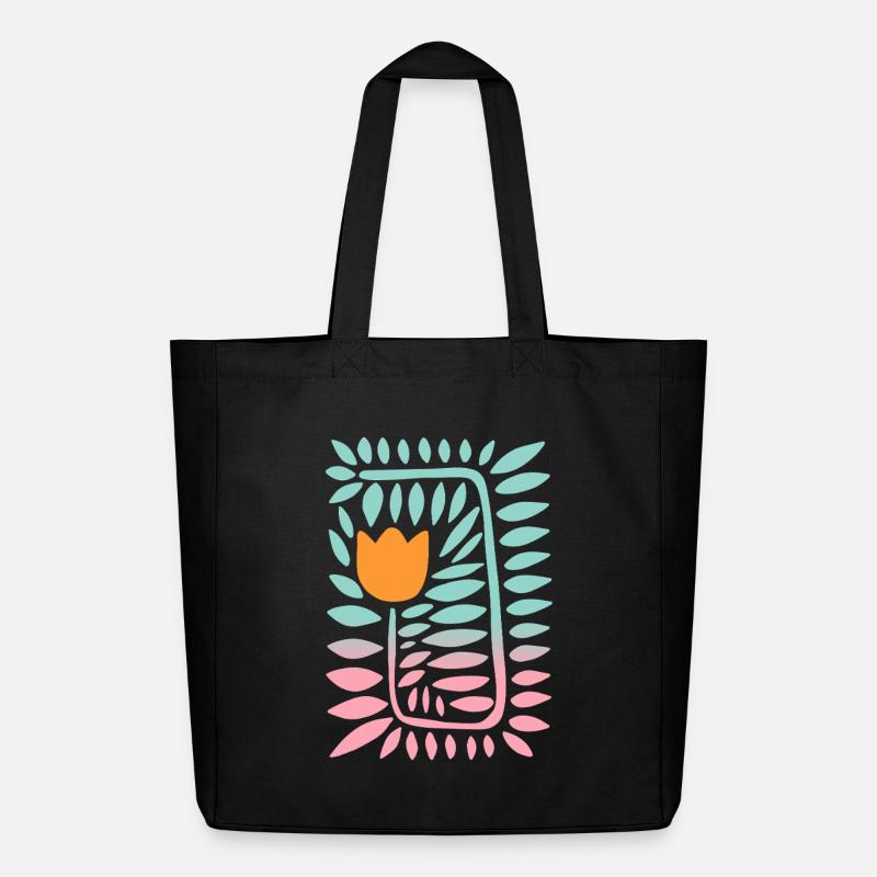 Gradient tulip - turquoise - Midweight Recycled Tote Bag by Stanley/Stella - black