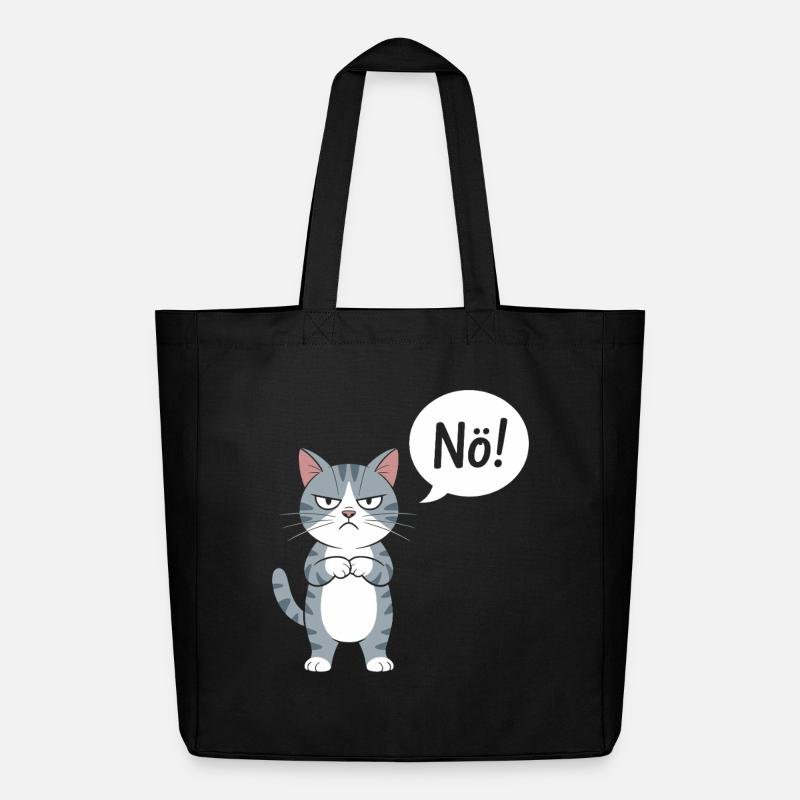 Nö! Lustige Katze Mit Spruch - Midweight recycelter Stoffbeutel von Stanley/Stella - Schwarz