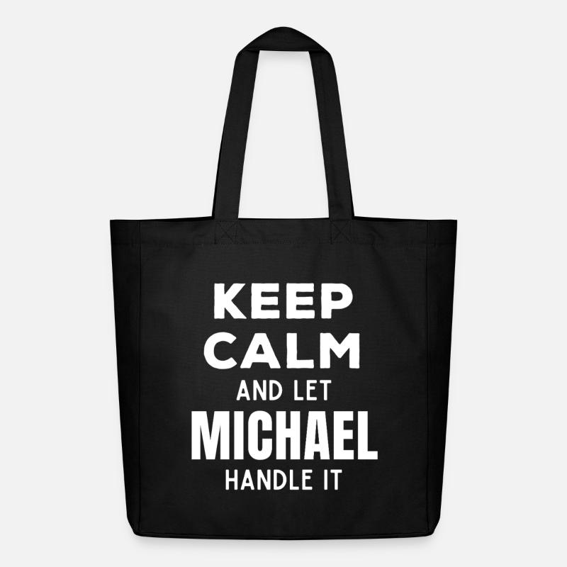 Keep Calm Lass Michael das regeln Lustiger Spruch - Midweight recycelter Stoffbeutel von Stanley/Stella - Schwarz