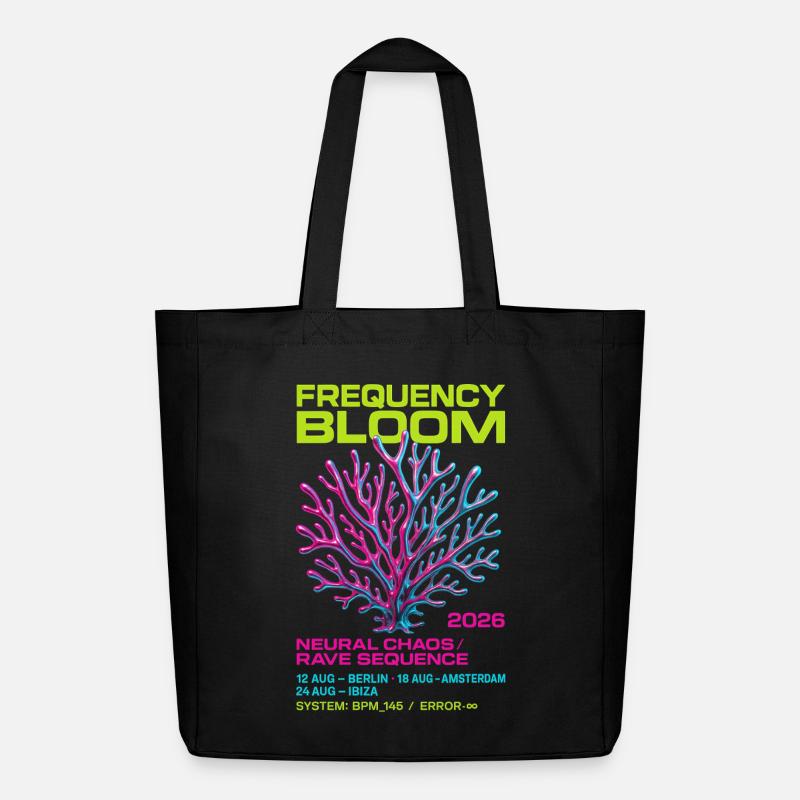 Frequency Bloom - Midweight Recycled Tote Bag by Stanley/Stella - black