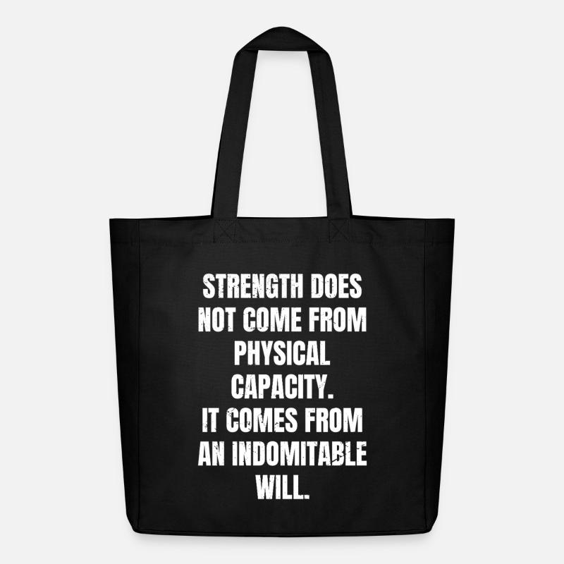 strength does not come from physical capacity it - Midweight recycelter Stoffbeutel von Stanley/Stella - Schwarz