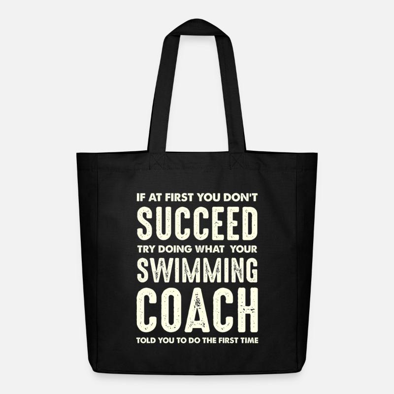 Sinnvoller Spruch Schwimmcoach Motivation - Midweight recycelter Stoffbeutel von Stanley/Stella - Schwarz
