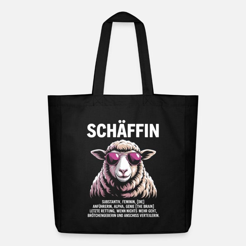 Schäffin Chefin Anführerin Alpha Genie - Midweight recycelter Stoffbeutel von Stanley/Stella - Schwarz