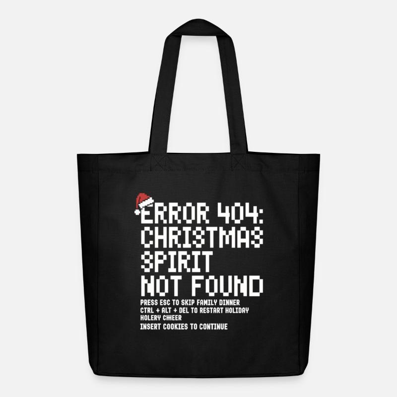 Error 404 Weihnachten – Lustiges Nerd Xmas - Midweight recycelter Stoffbeutel von Stanley/Stella - Schwarz