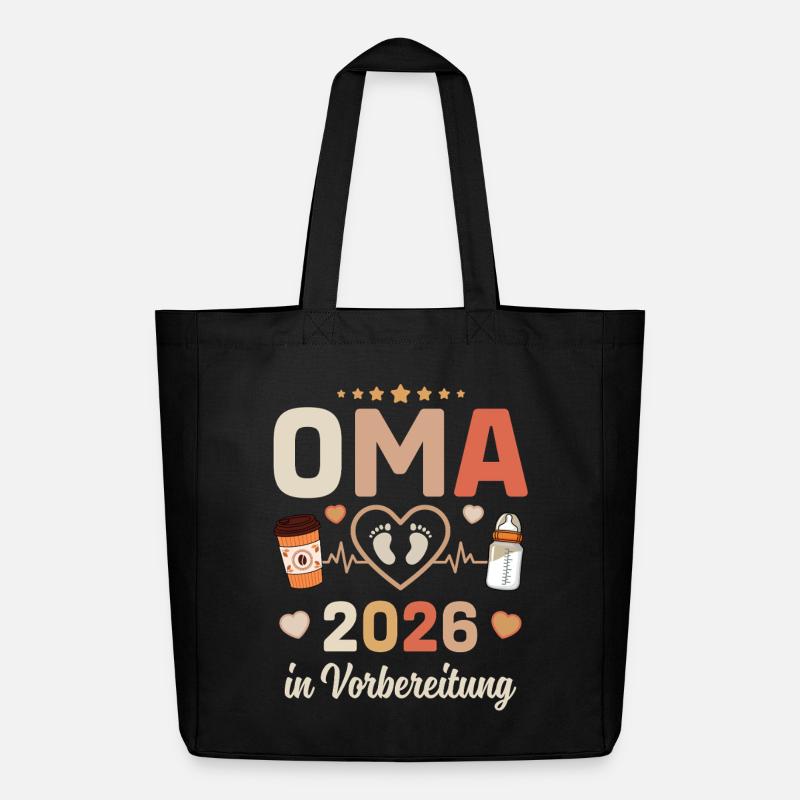 Oma 2026 In Vorbreitung Werdende Großmutter 2026 - Midweight recycelter Stoffbeutel von Stanley/Stella - Schwarz
