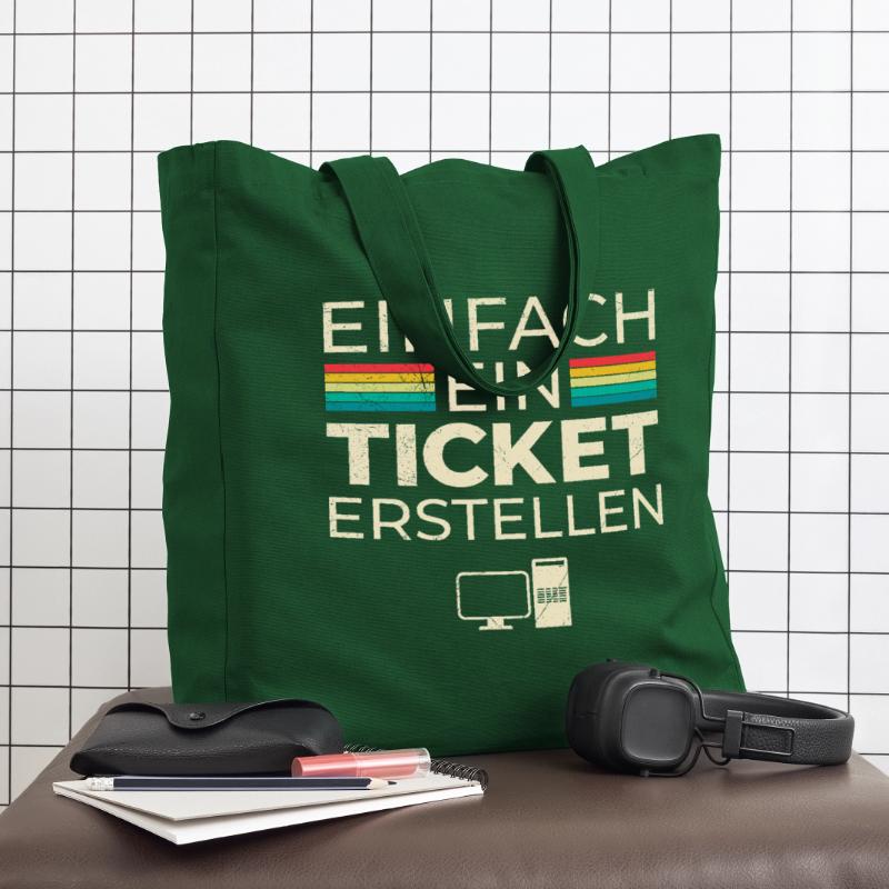 Science Coder JUST CREATE A TICKET FUNNY Midweight Recycled Tote Bag by Stanley/Stella