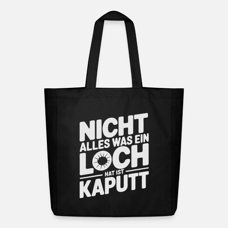 Doppeldeutiger Sarkasmus Spruch schwarzer Humor - Midweight recycelter Stoffbeutel von Stanley/Stella - Schwarz