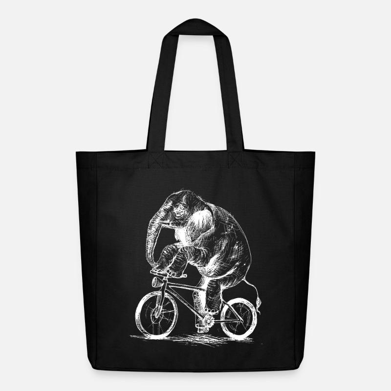 Elefant auf Fahrrad - Midweight recycelter Stoffbeutel von Stanley/Stella - Schwarz