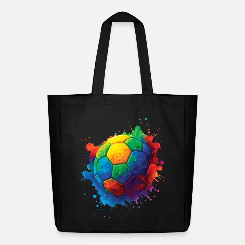 Color Splash Multicolor Fußball - Midweight recycelter Stoffbeutel von Stanley/Stella - Schwarz