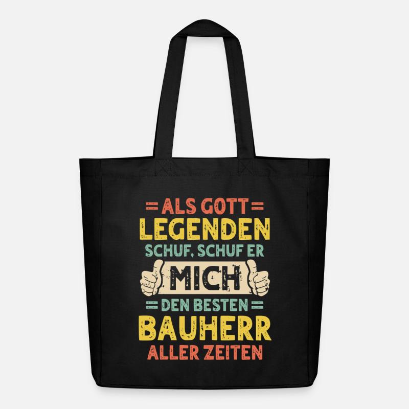 Bauherr - Midweight recycelter Stoffbeutel von Stanley/Stella - Schwarz