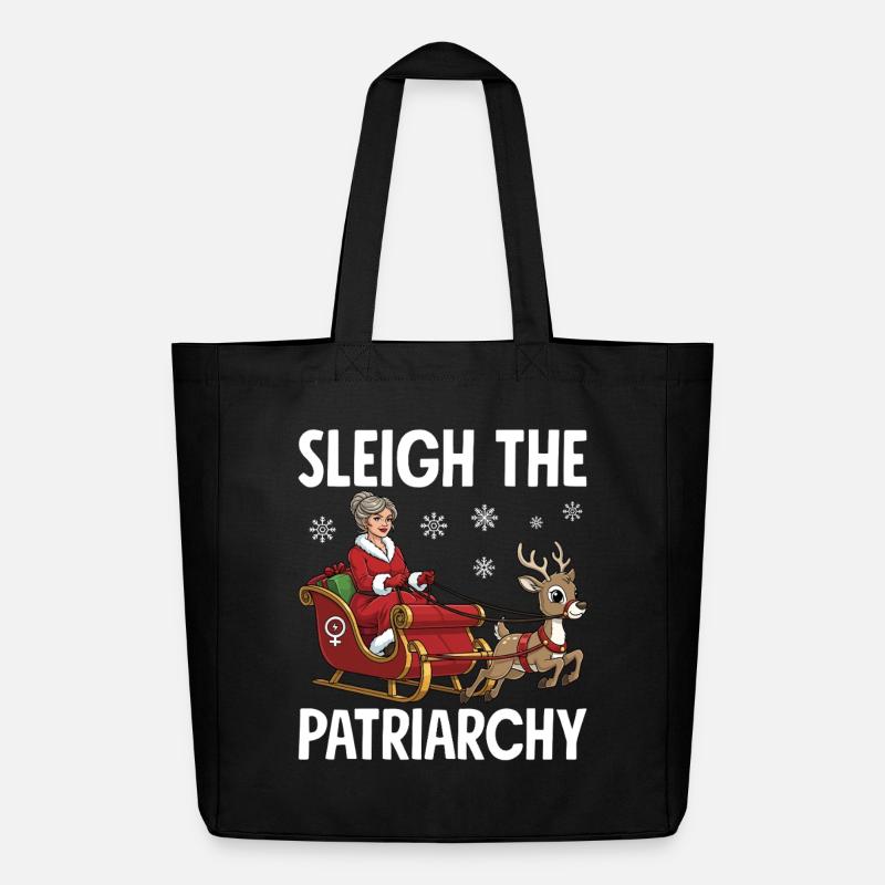 Sleigh The Patriarchy - Midweight recycelter Stoffbeutel von Stanley/Stella - Schwarz