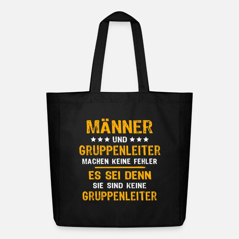Gruppenleiter Spruch - Midweight recycelter Stoffbeutel von Stanley/Stella - Schwarz