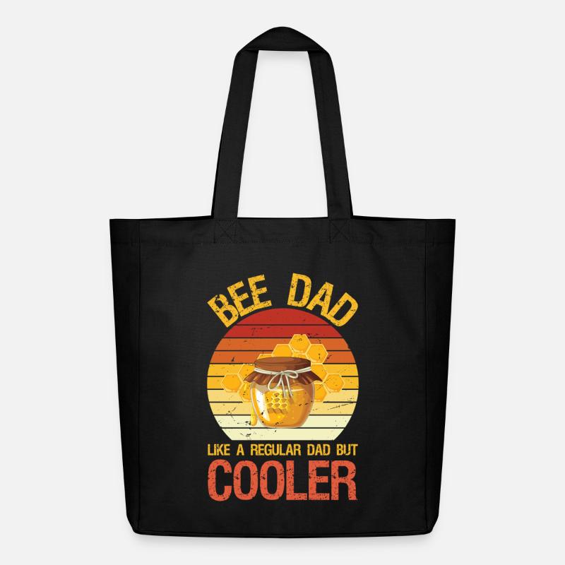 Bee Dad Honey Beekeeper Funny Beekeeping - Midweight recycelter Stoffbeutel von Stanley/Stella - Schwarz