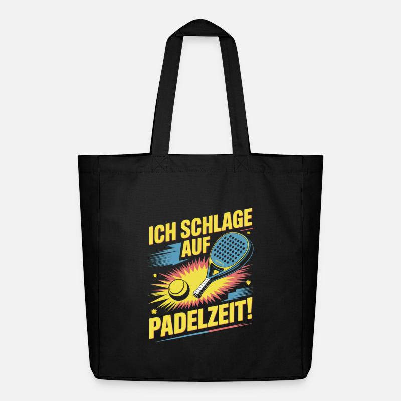 Padelzeit Neon Treffer - Midweight recycelter Stoffbeutel von Stanley/Stella - Schwarz