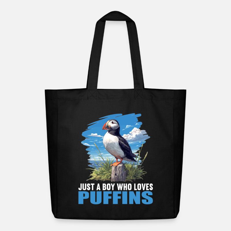 Puffin Papageientaucher - Midweight recycelter Stoffbeutel von Stanley/Stella - Schwarz