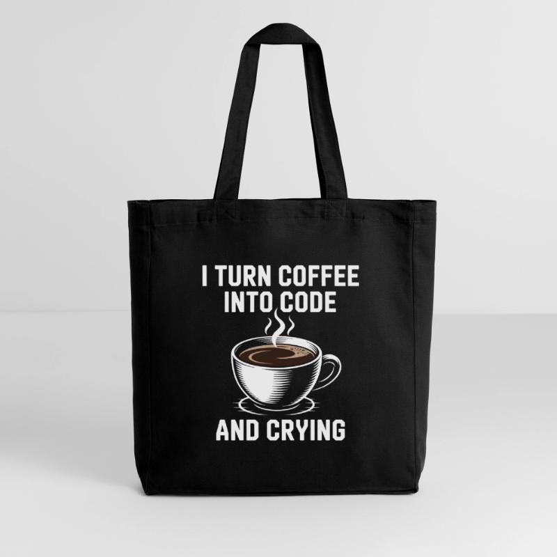Coffee and programming debugging humor for Softwar Midweight Recycled Tote Bag by Stanley/Stella