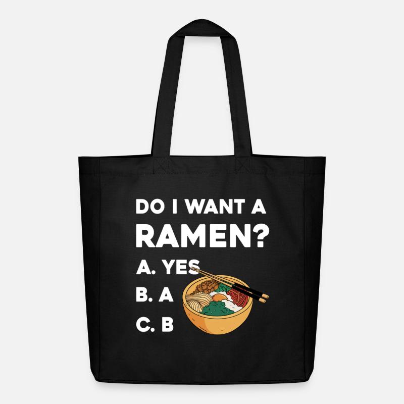 Ramen Wahl Shirt: Yes oder B - Midweight recycelter Stoffbeutel von Stanley/Stella - Schwarz