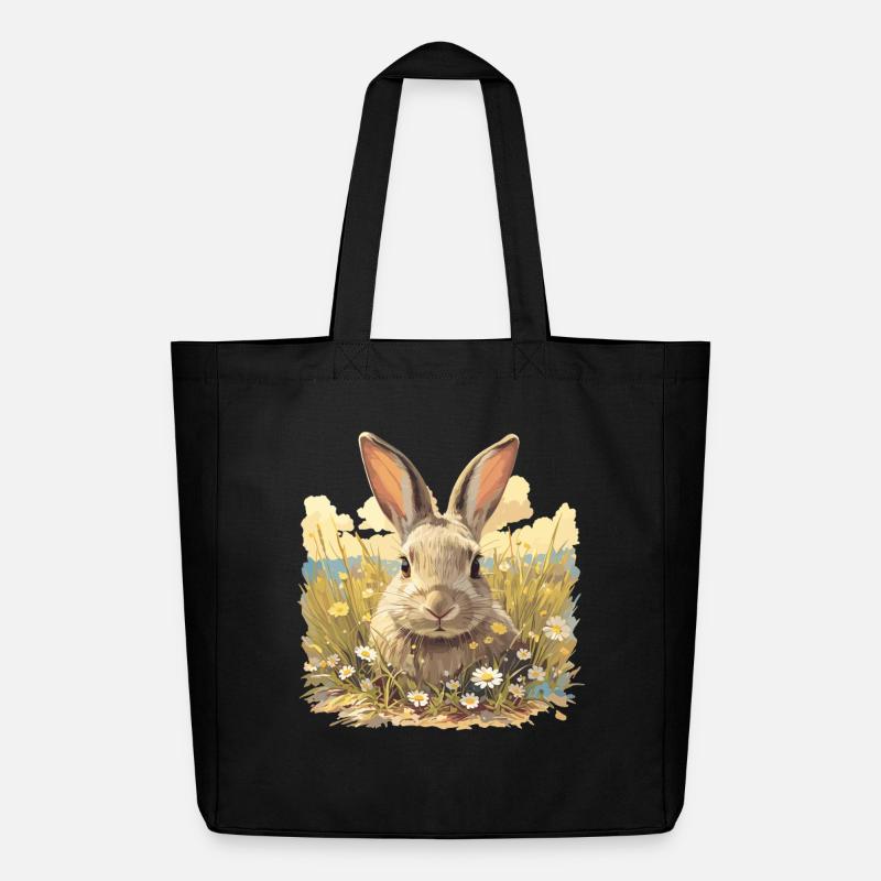 Hasen Hase - Midweight recycelter Stoffbeutel von Stanley/Stella - Schwarz
