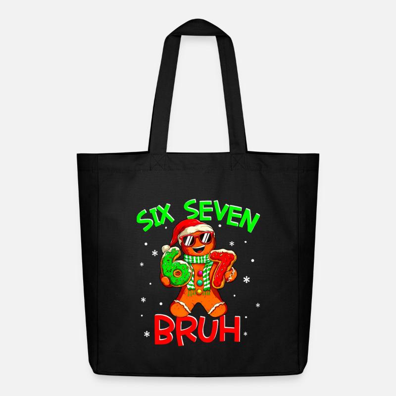 67 Christmas 6 7 Meme Gingerbread - Midweight recycelter Stoffbeutel von Stanley/Stella - Schwarz