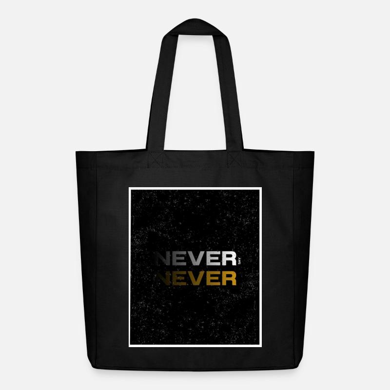 NEVER SAY NEVER – Minimal Statement Design - Midweight recycelter Stoffbeutel von Stanley/Stella - Schwarz