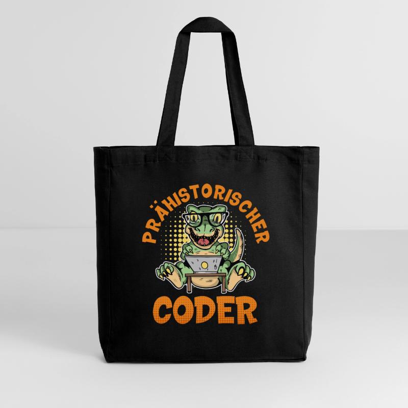 Coding PREHISTORIC CODER Fun Midweight Recycled Tote Bag by Stanley/Stella