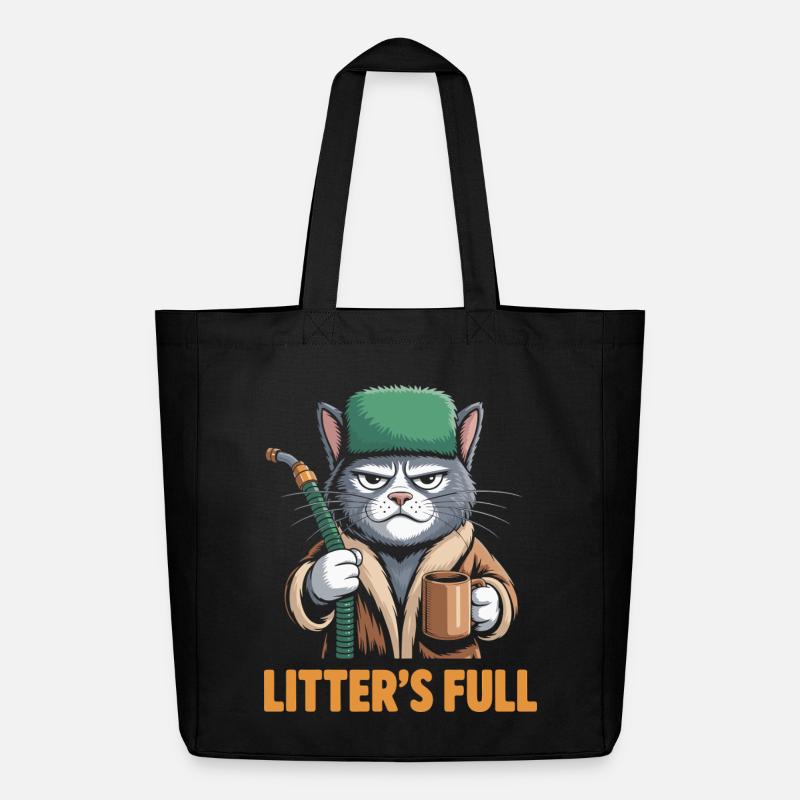 Litter Full Funny Christmas Cat Parodie - Midweight recycelter Stoffbeutel von Stanley/Stella - Schwarz