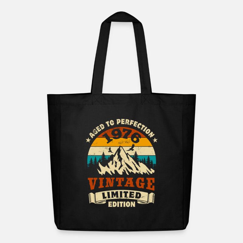 Limited Edition 1976 Geburtstag Geschenk - Midweight recycelter Stoffbeutel von Stanley/Stella - Schwarz