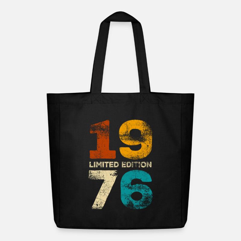Limited Edition 1976 Retro Geburtstag Geschenk - Midweight recycelter Stoffbeutel von Stanley/Stella - Schwarz