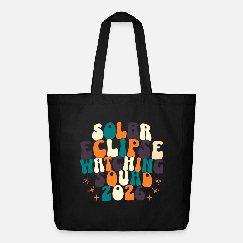 Solar Eclipse Watching Squad 2026 - Midweight Recycled Tote Bag by Stanley/Stella - black