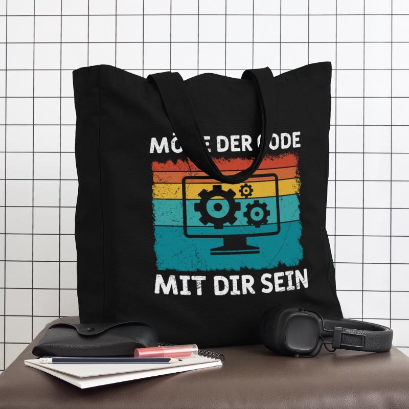 Nerd Computer MÖGE DER CODE MIT DIR SEIN LUSTIG Midweight recycelter Stoffbeutel von Stanley/Stella