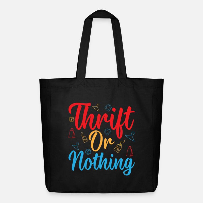 Thrift Shopper Thrift Or Nothing Thrift Store - Midweight recycelter Stoffbeutel von Stanley/Stella - Schwarz