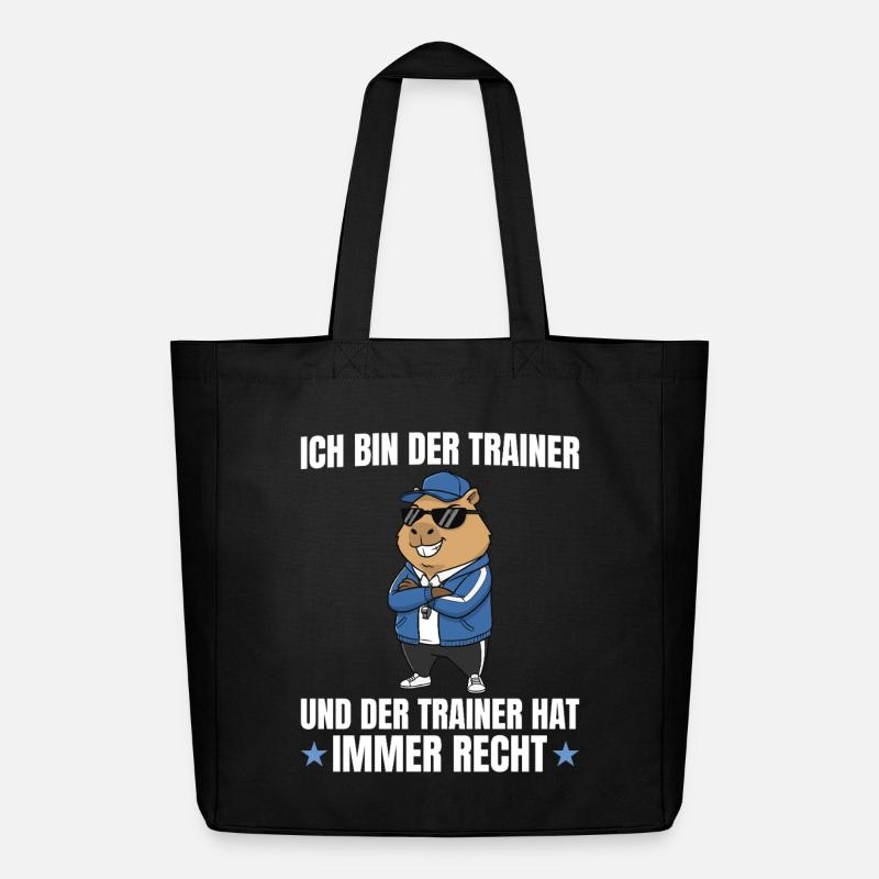 Fußballtrainer Capybara hat immer Recht - Midweight recycelter Stoffbeutel von Stanley/Stella - Schwarz