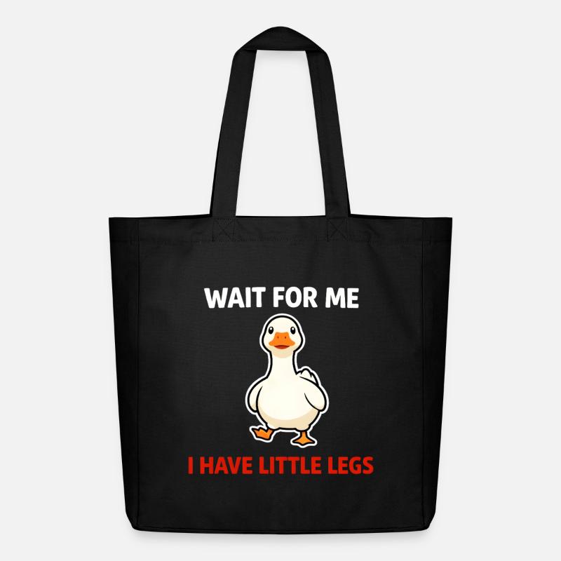 Duck With Tiny Legs: Wait for Me - Midweight Recycled Tote Bag by Stanley/Stella - black