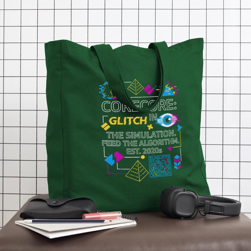 Corecore Glitch Simulation Algorithm Collage Midweight recycelter Stoffbeutel von Stanley/Stella