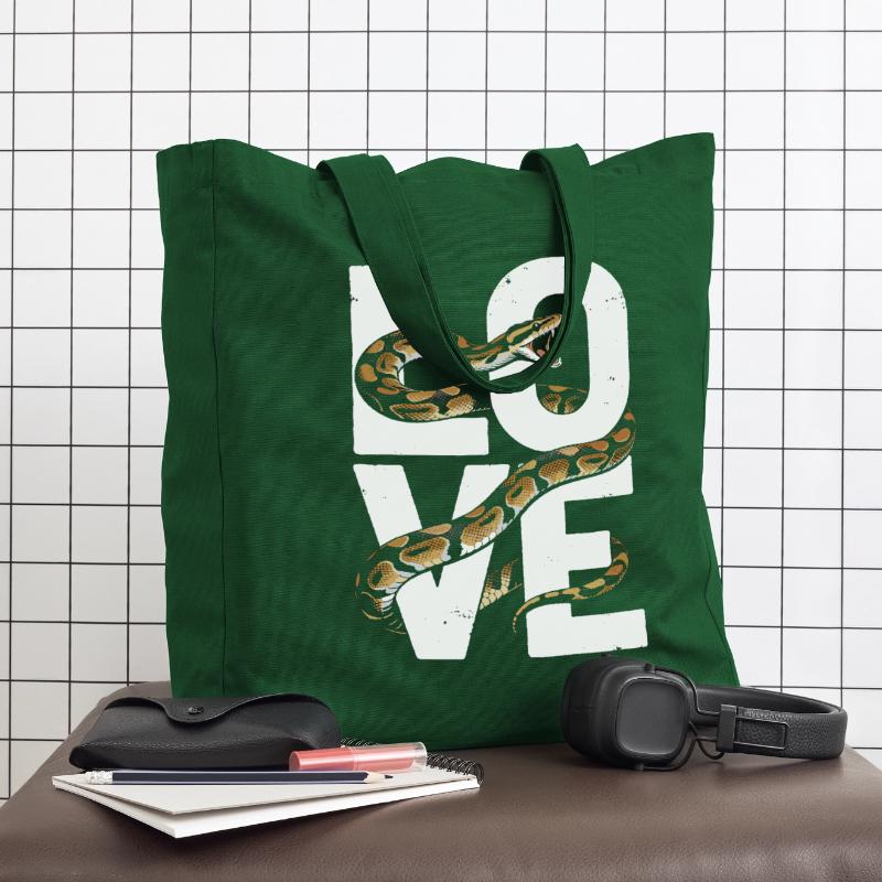 King Python Snakes LOVE Terrarium Python Midweight Recycled Tote Bag by Stanley/Stella