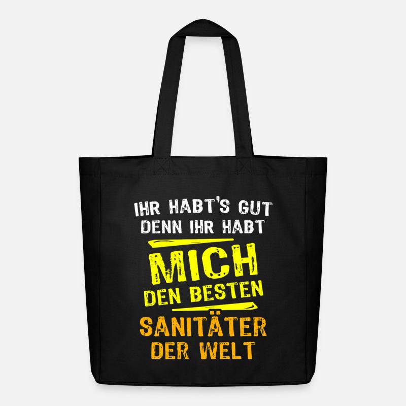 Sanitäter Geschenk - Midweight recycelter Stoffbeutel von Stanley/Stella - Schwarz
