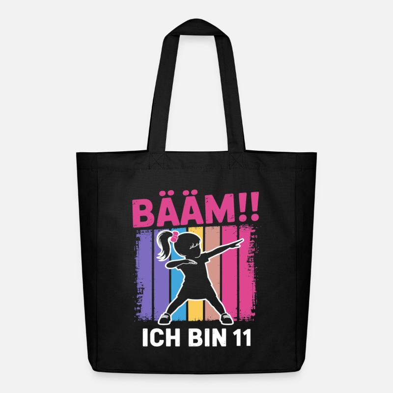Bääm Ich bin 11 Dabbing Mädchen 11. Geburtstag - Midweight recycelter Stoffbeutel von Stanley/Stella - Schwarz