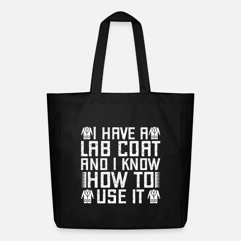 Forensic Analyst Lab Coat I Know To Use Squad - Midweight Recycled Tote Bag by Stanley/Stella - black