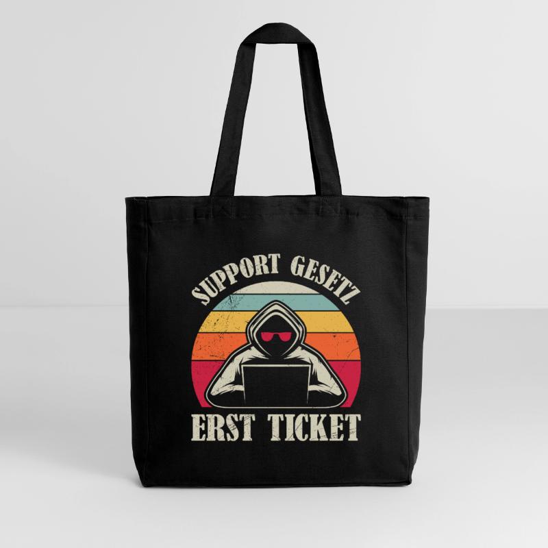 Computer Science Coder SUPPORT LAW FIRST TICKET Midweight Recycled Tote Bag by Stanley/Stella