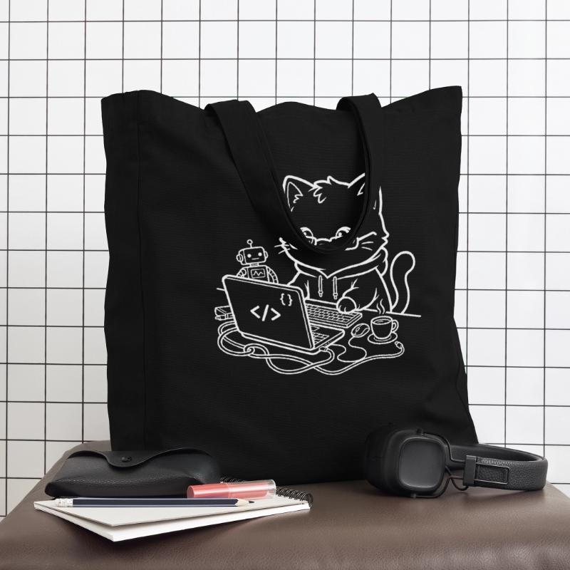 Coder Kawaii Cat Programmer Tote bag Stanley/Stella Midweight recyclé