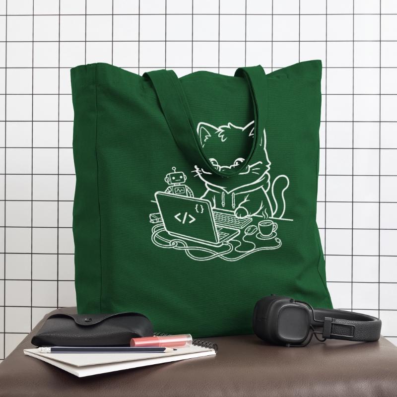 Coder Kawaii Katze Programmierer Midweight recycelter Stoffbeutel von Stanley/Stella