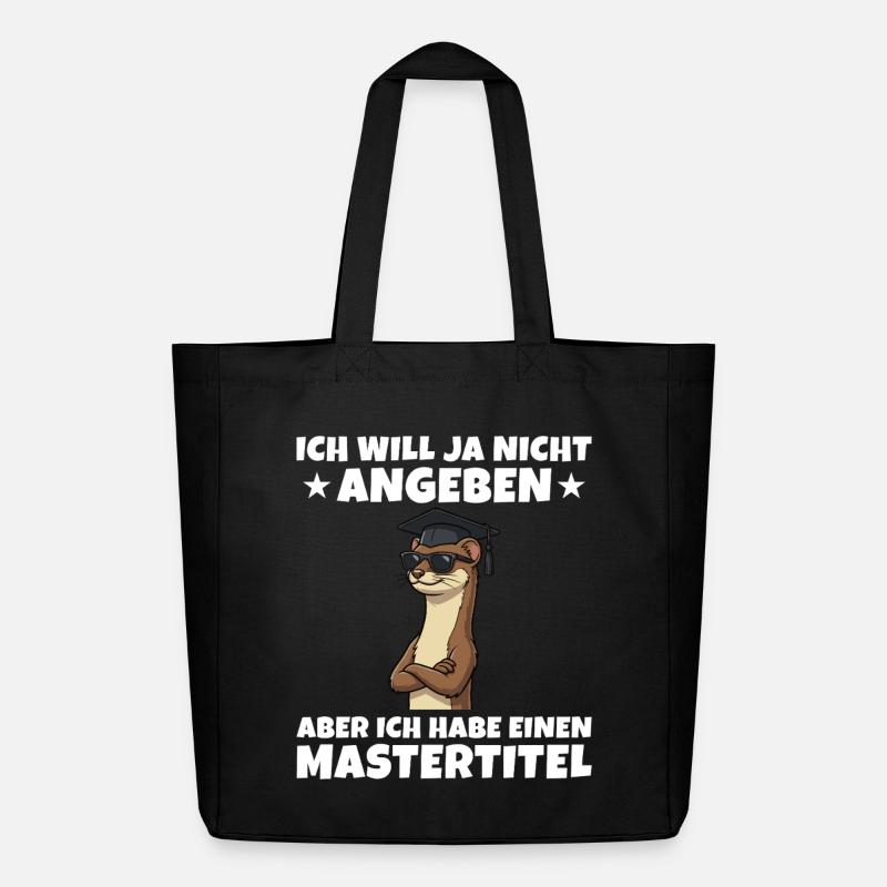 Mastertitel geschafft Wiesel Studium Abschluss - Midweight recycelter Stoffbeutel von Stanley/Stella - Schwarz