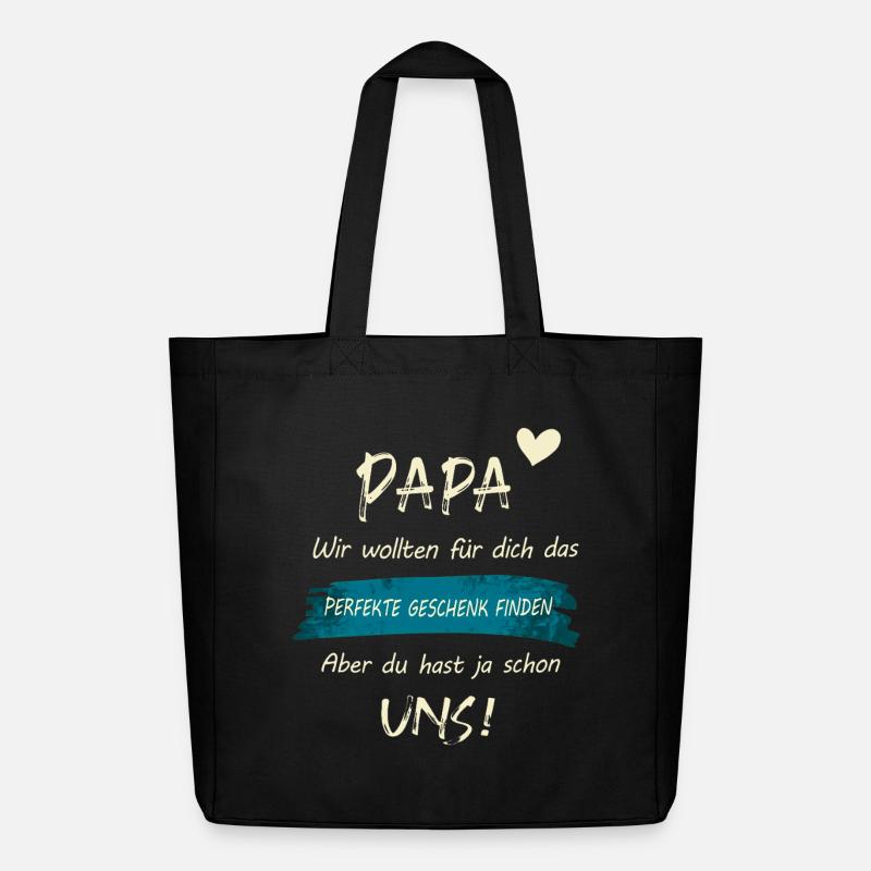 Papa Perfektes Geschenk Lustig Vatertag - Midweight recycelter Stoffbeutel von Stanley/Stella - Schwarz