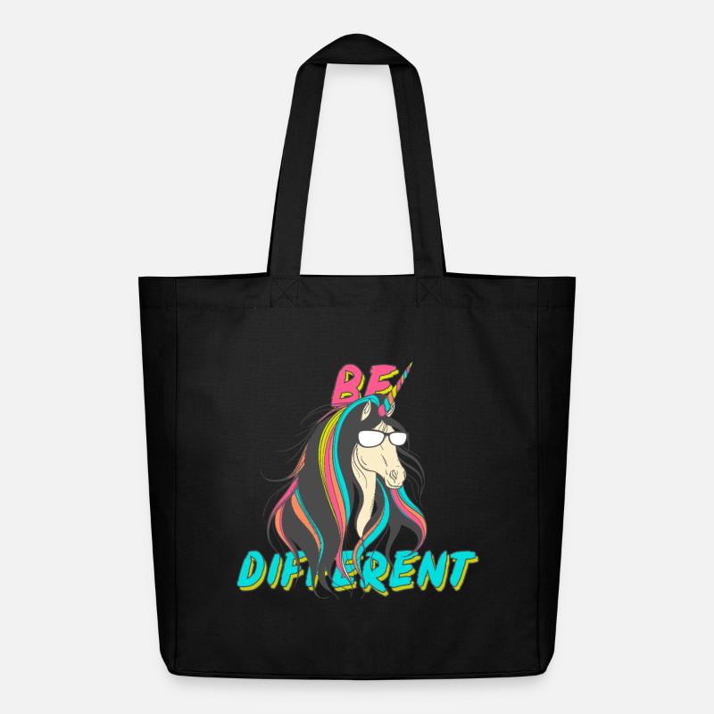 Be Different Nerd Unicorn Party - Midweight Recycled Tote Bag by Stanley/Stella - black